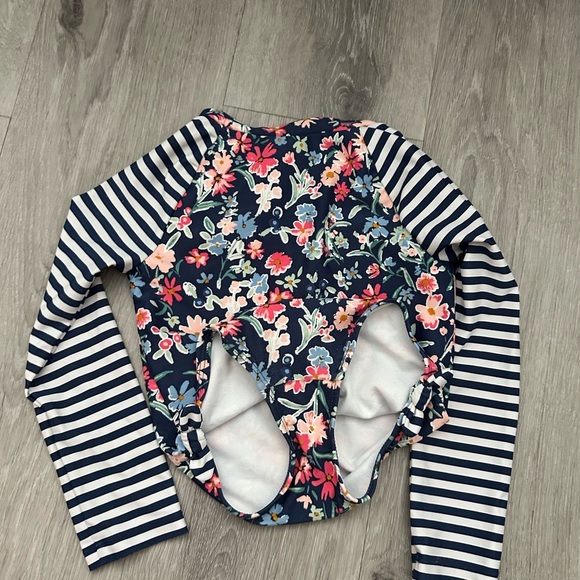 OshKosh B'gosh Navy Floral Zip Swimsuit - Picture 5 of 5